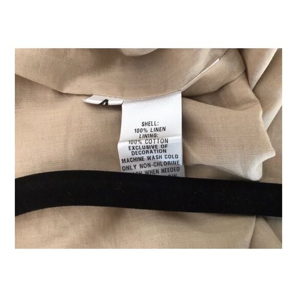 Ann Taylor Loft Dress Womens Size 4 Beige 100% Linen Sleeveless Sequin Sheath - Picture 8 of 11